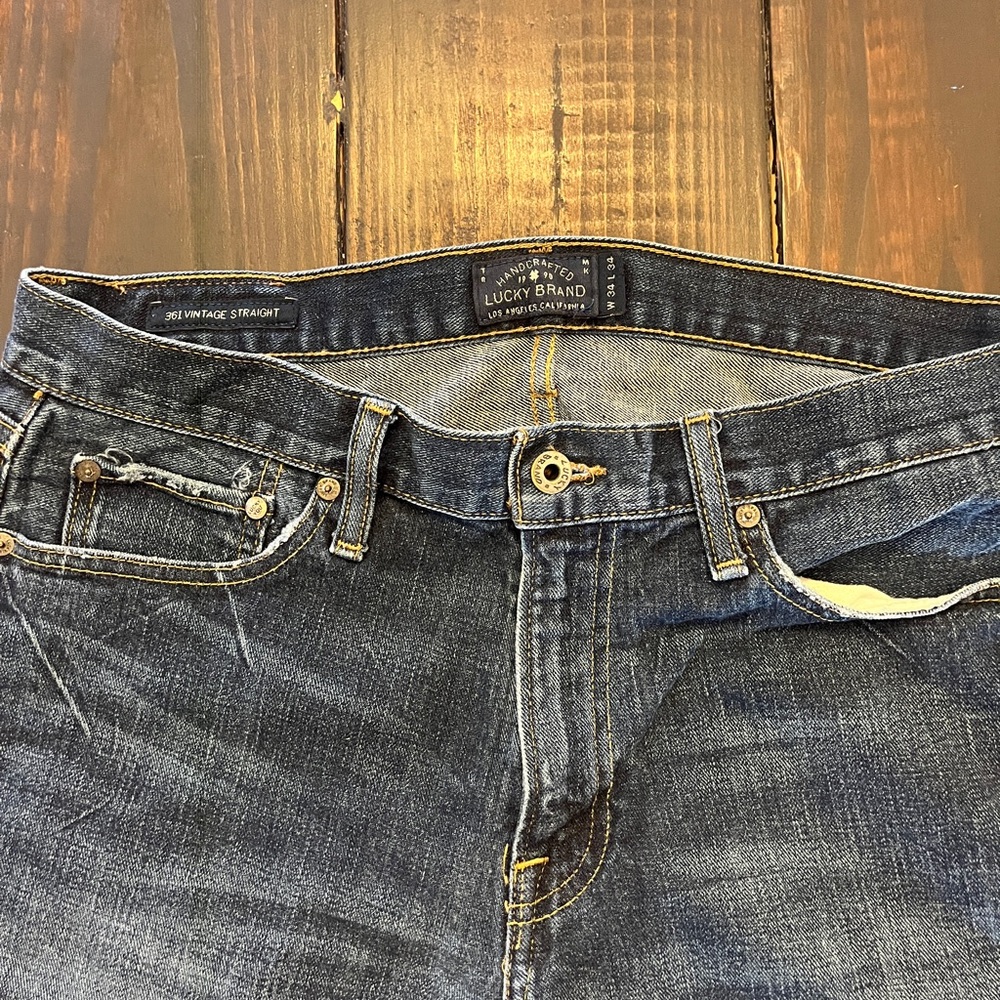 Lucky Brand Men's Dark Blue Straight Jeans